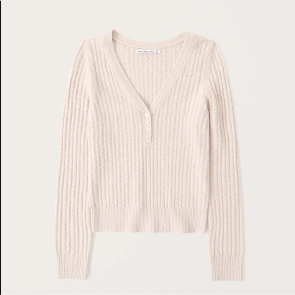 Abercrombie & Fitch Slim Cable Henley Sweater